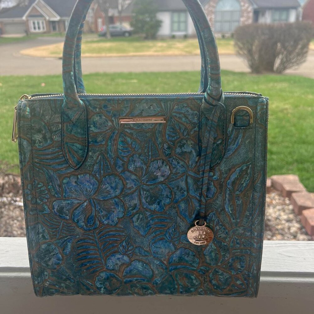 Small Caroline Serenity Sonic Blue Embossed Holographic